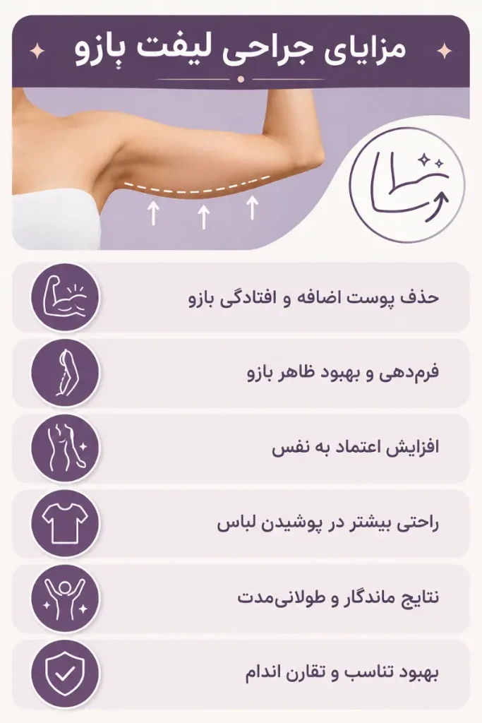 مزایای جراحی لیفت بازو