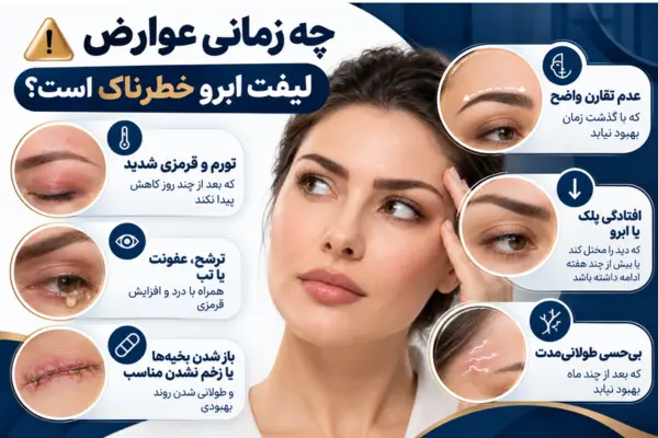چه زمانی عوارض لیفت ابرو خطرناک است؟